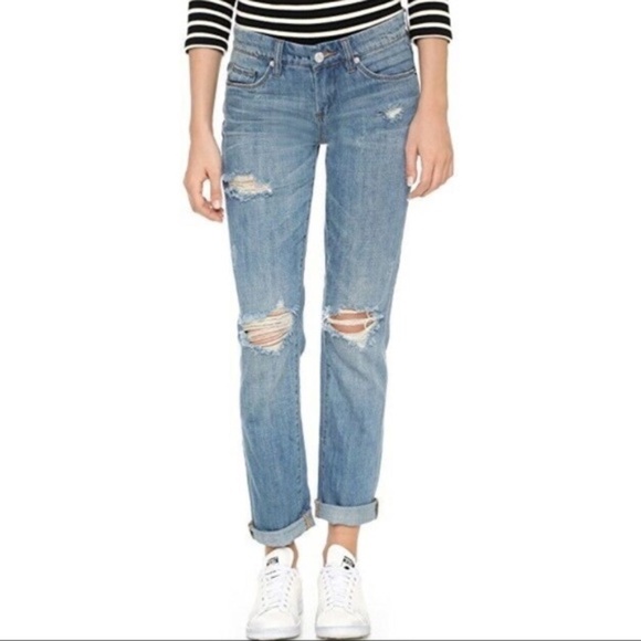 BLANK NYC Tomboy Distressed Boyfriend Jeans Medium Wash Size 24 - Picture 3 of 16